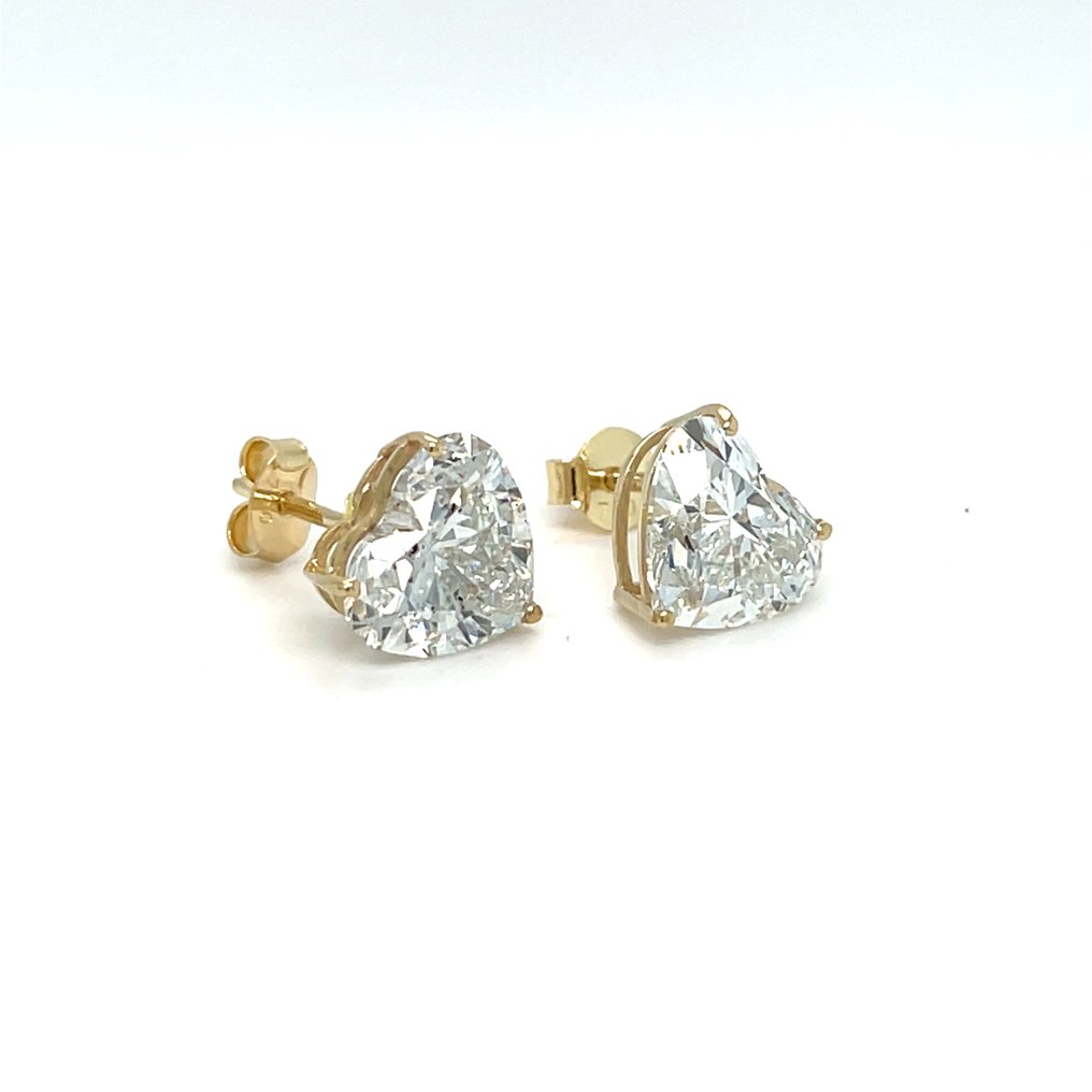 Drop fülbevaló - 14 kt. Sárga arany -  3.13ct. tw. Gyémánt (Laboratóriumban előállított) #1.0