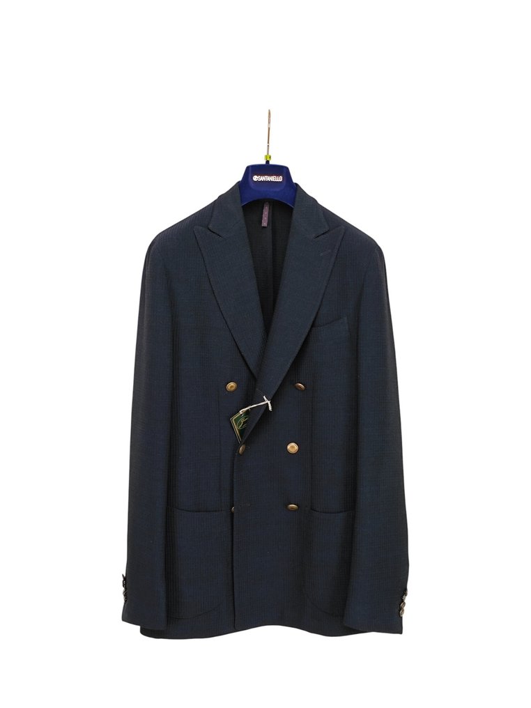 RRP 650€ SARTORIA IEZZI Blue Jacket Wool Handmade in Italy - 48 IT - Blazer - New with tags #1.0
