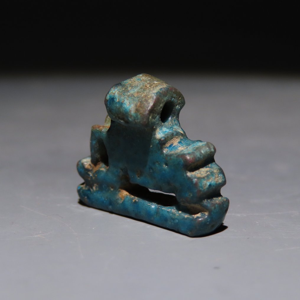 Starożytny Egipt Fajans Amulet. Późny okres, 664 - 332 p.n.e. Długość 2,3 cm. #4.3