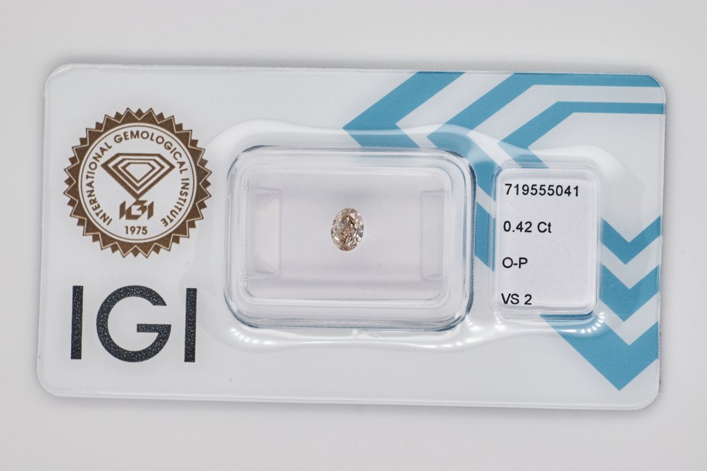 没有保留价 - 1 pcs 钻石  (天然)  - 0.42 ct - 椭圆形 - VS2 轻微内含二级 - 国际宝石研究院（IGI） - O-P #1.0