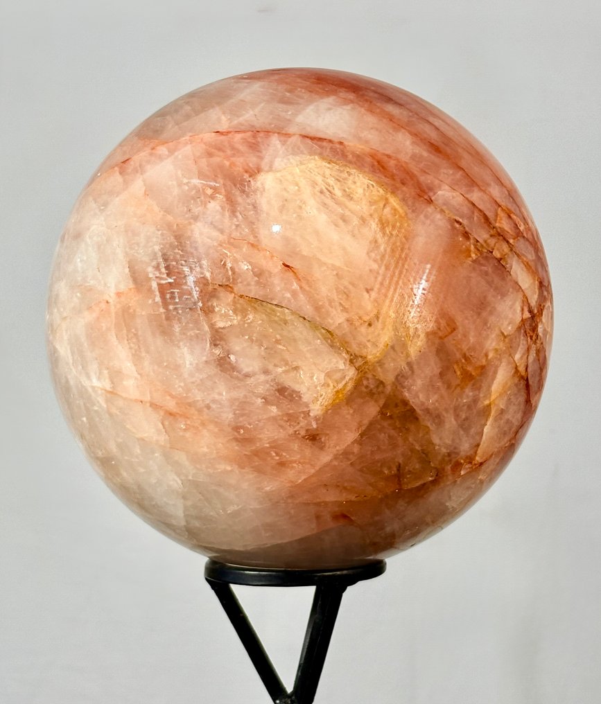 Red Fire Quartz Azeztulite Crystal Healing Stone Sphere - Height: 24.5 cm - Width: 24.5 cm- 20 kg - (1) #1.0