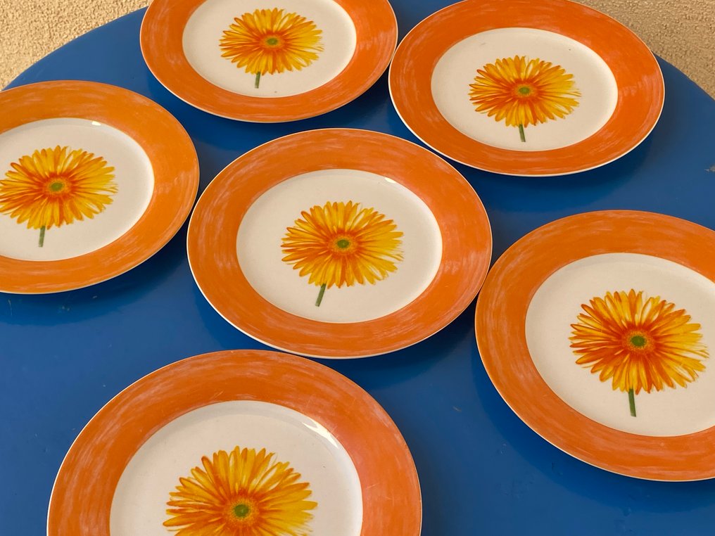 Porcelain de Limoges - Chriss G. collection - Σετ δείπνου για 6 άτομα (6) - Πορσελάνη - Λουλούδια - calendula #1.0