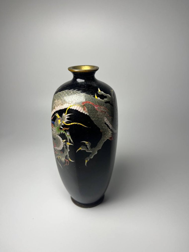 Vase - Enamel, Copper, Silver - Japan - Meiji period (1868-1912) - Argento #1.0