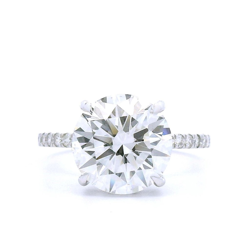 No reserve price - Ring - 18 kt. White gold - 4.52ct. tw. Diamond (Lab-grown) - Diamond #1.0