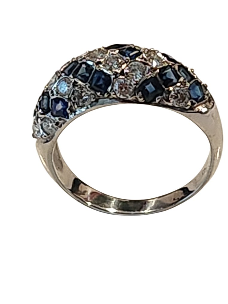 Inel - 18 ct. Aur alb - 1.80ct. tw. Diamant (Natural) - Safir - Inel din aur alb de 18k PAIRAY #1.0