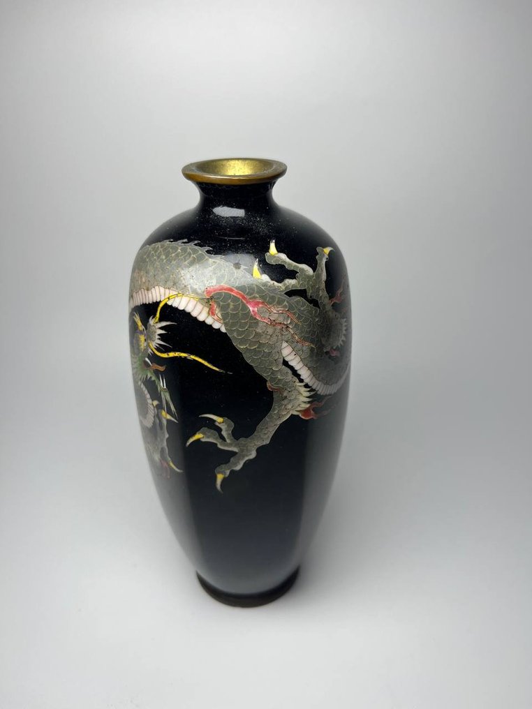 Vase - Enamel, Copper, Silver - Japan - Meiji period (1868-1912) - Argento #4.3