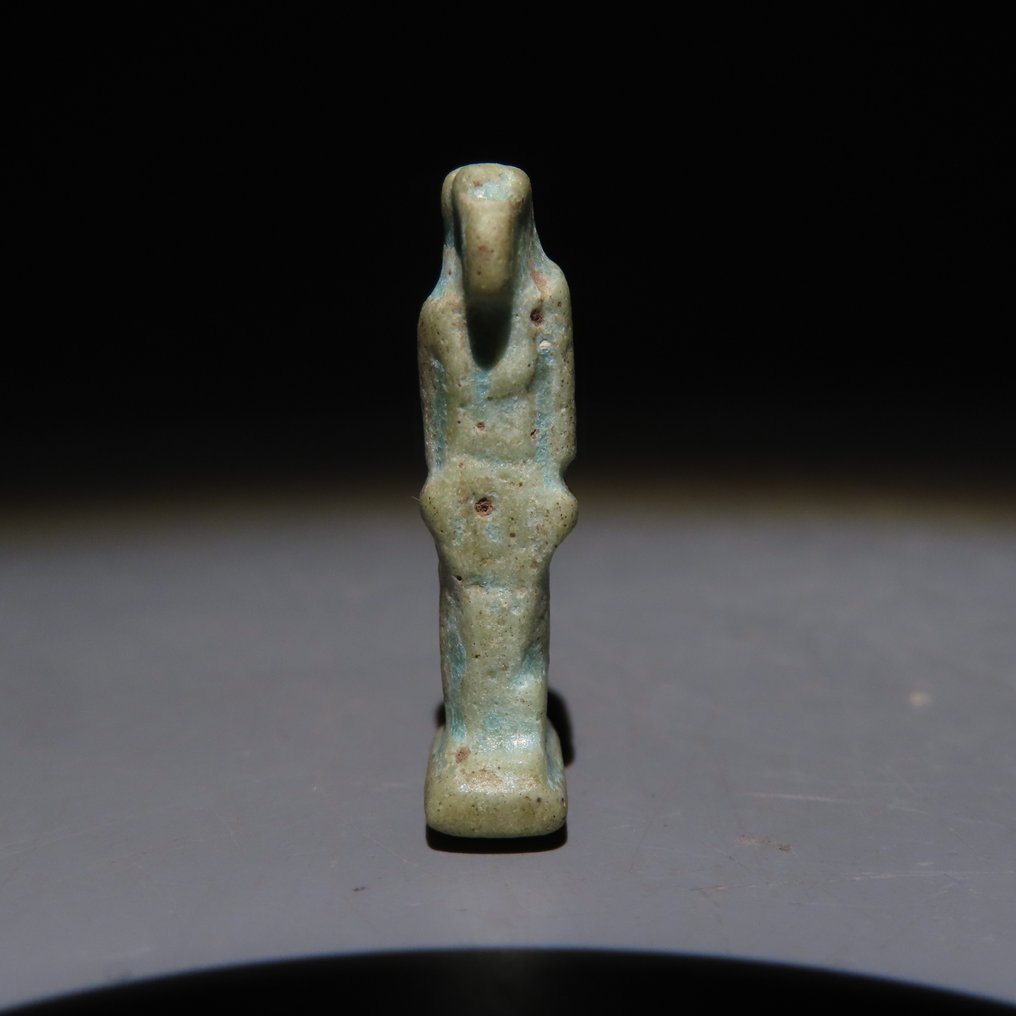 Αρχαία Αιγυπτιακή Faience Μάλλον φυλαχτό Θωτ. Τελευταία Περίοδος, 664 - 332 π.Χ. Ύψος 2,7 εκ. #1.0