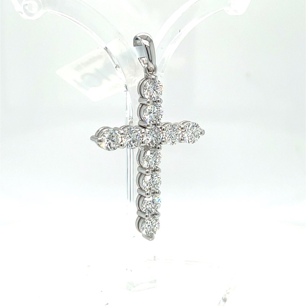墜飾 - 14 克拉 白金 -  3.05ct. tw. 鉆石 (實驗室培育) #4.3