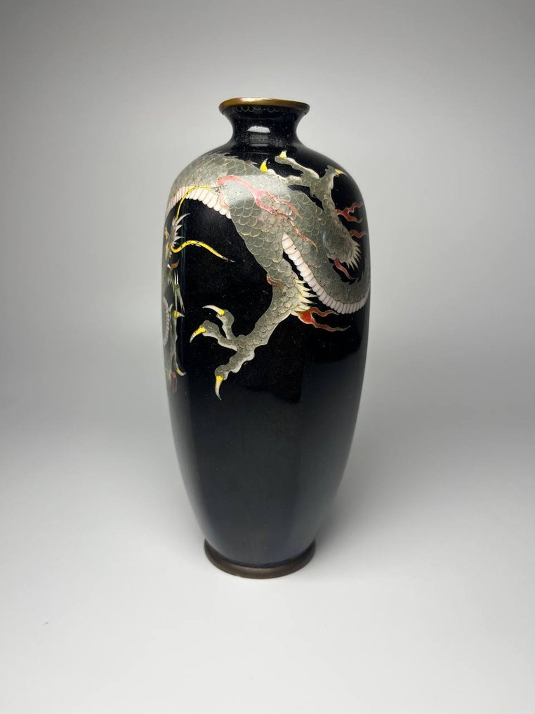 Vase - Enamel, Copper, Silver - Japan - Meiji period (1868-1912) - Argento #3.2
