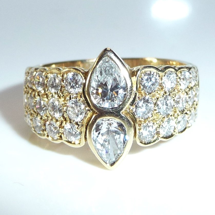 Ring - 14 kt. Yellow gold - 1.80ct. tw. Diamond (Natural) - Size 56 is resizable. #1.0