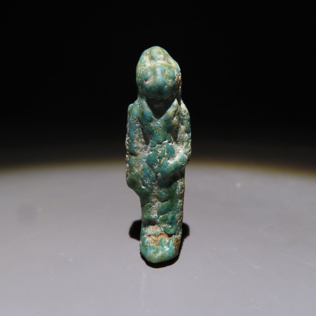 古埃及 Faience Ushebti。晚期，公元前664 - 332年。高3.7厘米。  (沒有保留價) #1.0