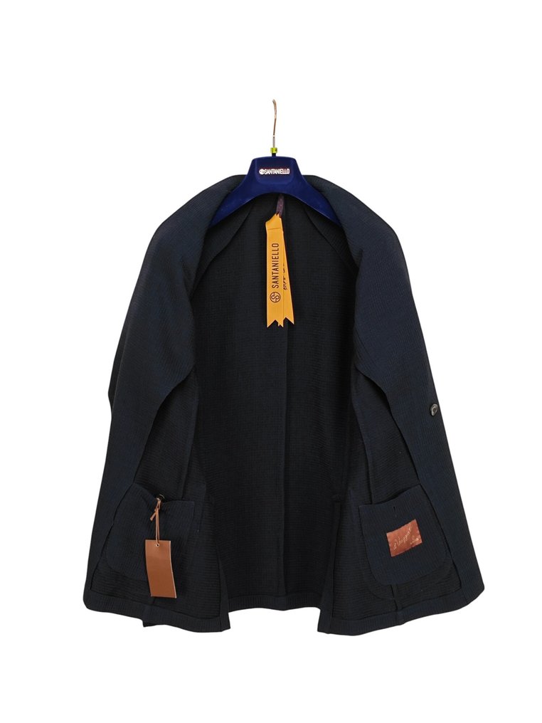 RRP 650€ SANTANIELLO Blue Jacket Wrinkle-Resistant Wool Handmade in Italy - 48 IT - Marynarka - Nowe z metkami #3.2