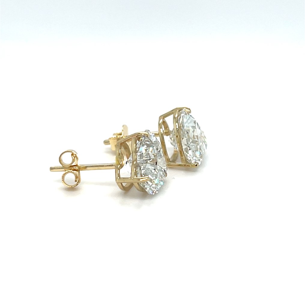 Drop fülbevaló - 14 kt. Sárga arany -  3.13ct. tw. Gyémánt (Laboratóriumban előállított) #2.1