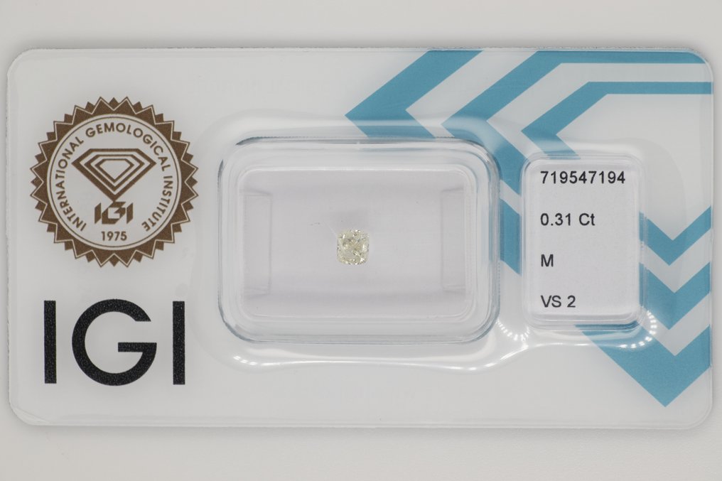 Fără preț de rezervă - 1 pcs Diamant  (Natural)  - 0.31 ct - Perniță - VS2 - IGI (Institutul gemologic internațional) #1.0