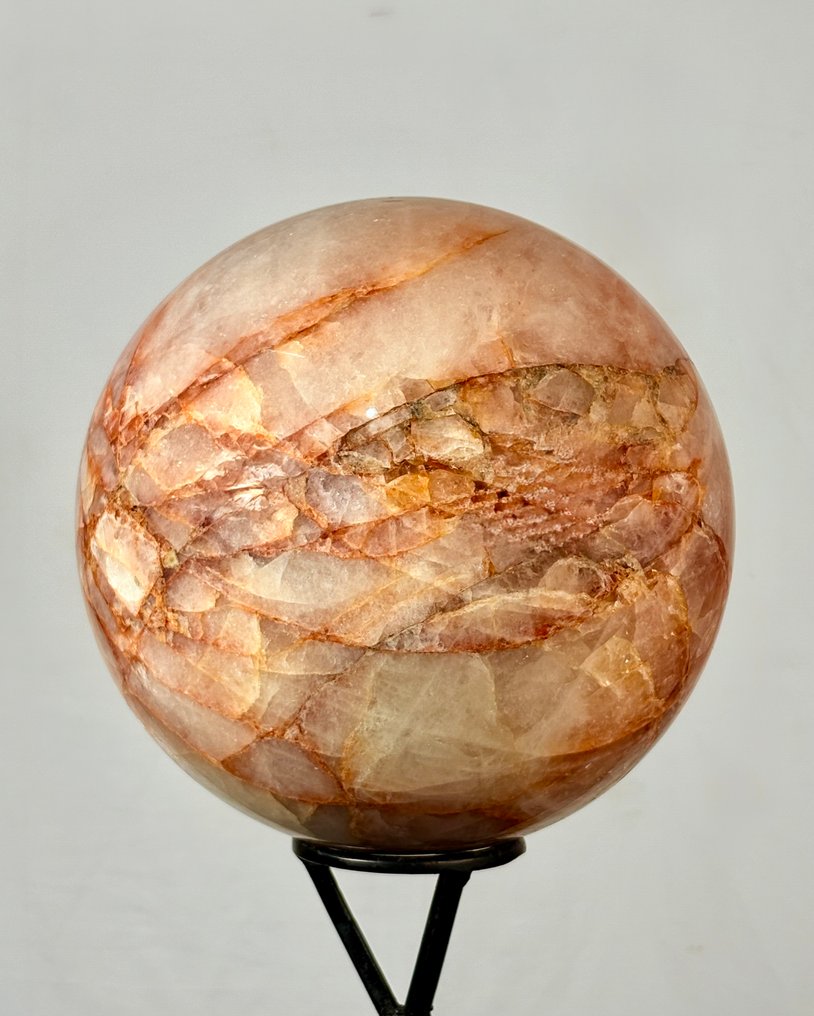 Red Fire Quartz Azeztulite Crystal Healing Stone Sphere - Height: 24.5 cm - Width: 24.5 cm- 20 kg - (1) #1.0