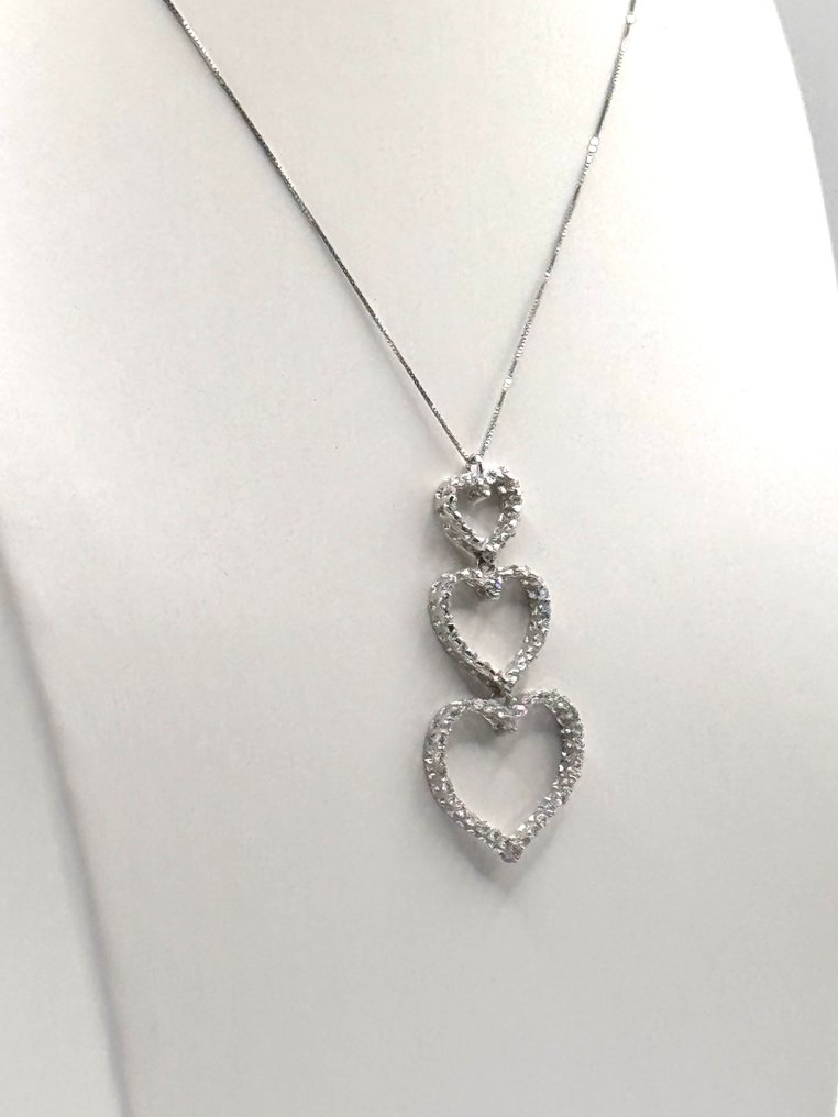 Ketting met hanger - 18 karaat Witgoud - 0.60ct. tw. Diamant (Natuurlijk) #1.0