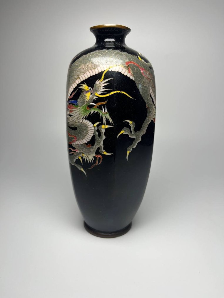 Vase - Enamel, Copper, Silver - Japan - Meiji period (1868-1912) - Argento #1.0