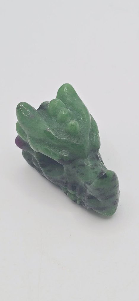 Ζωϊσίτης - Εξαιρετική κεφαλή δράκου από φυσική ρουμπίνι ζοϊσίτη - φυλαχτό - Φυλακτό - Κρανίο δράκος #3.2