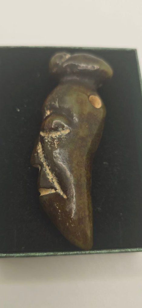 Amulet alienígena Hongshan en meteoriet - Cultuur Hongshan grote alien - Amulet. - Amulet #3.2