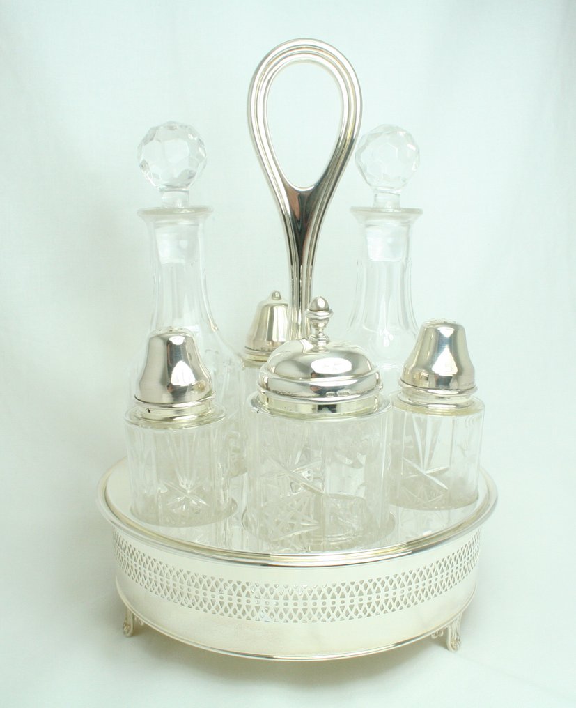 Greggio - Menage (7) - .800 Silber - Gewürzhalter-Set #1.0