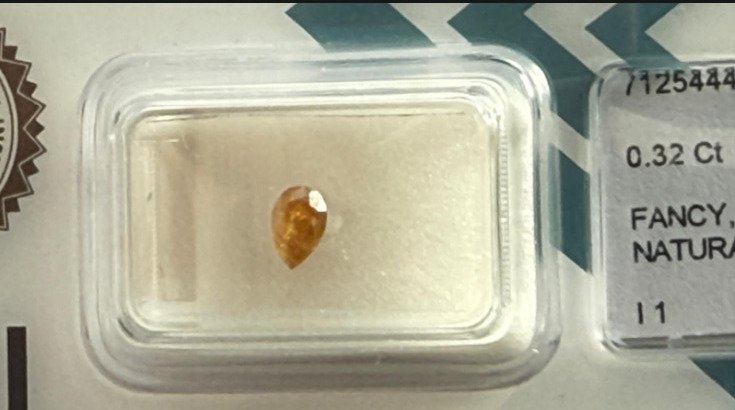χωρίς τιμή ασφαλείας - 1 pcs Διαμάντι  (Φυσικού χρώματος)  - 0.32 ct - Fancy Πορτοκαλί - I1 - International Gemological Institute (IGI) #1.0