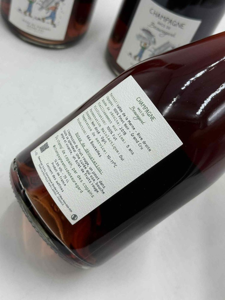 Amis de Beauregard, Rosé de Saignée Grand Cru - Champagne Brut Nature - 3 Pullot (0.7 L) #2.1