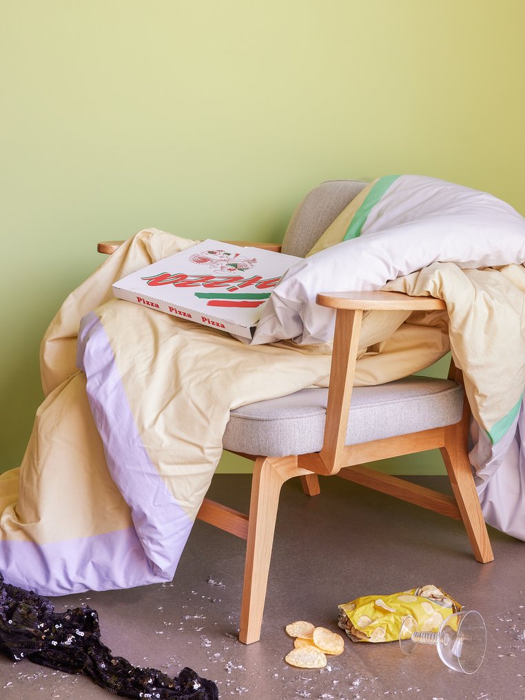 Hübsch - 椅 - Haze Lounge Chair 灰色/天然色 - 聚酯, 橡木 #4.3