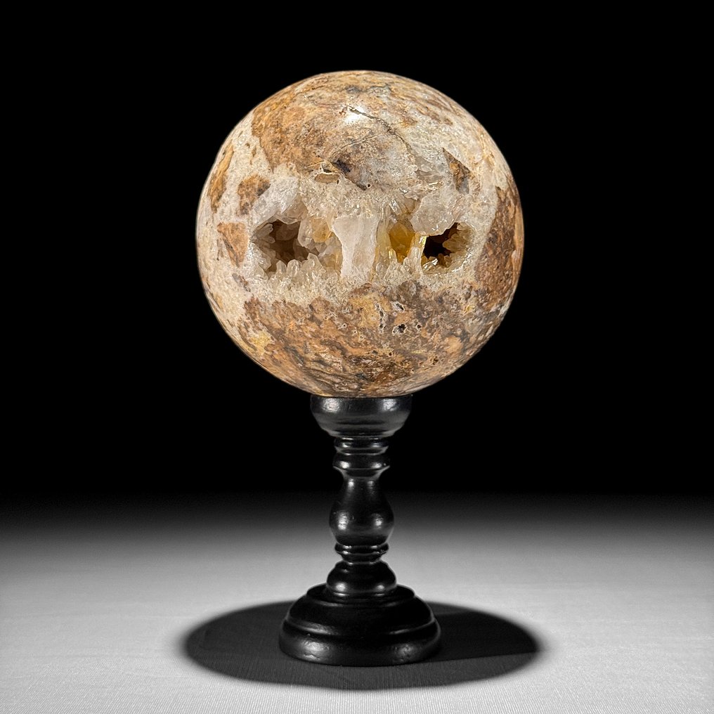 ΧΩΡΙΣ ΕΛΑΧΙΣΤΗ ΤΙΜΗ - Εκπληκτικό Ζευγάρι Κουάatz Σφαίρα και Κρυστάλλινος Συγκεντρωτής σε προσαρμοσμένες βάσεις - Ύψος: 19 cm - Πλάτος: 10.2 cm- 2200 g - (2) #1.0