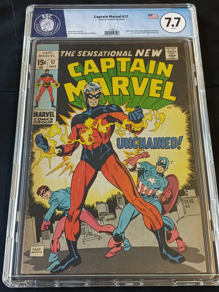 Captain Marvel (Vol. 1) #17 - EGC 7.7 - And a Child Shall Lead You! - 1 Graded comic - Eerste druk - 1969 #1.0