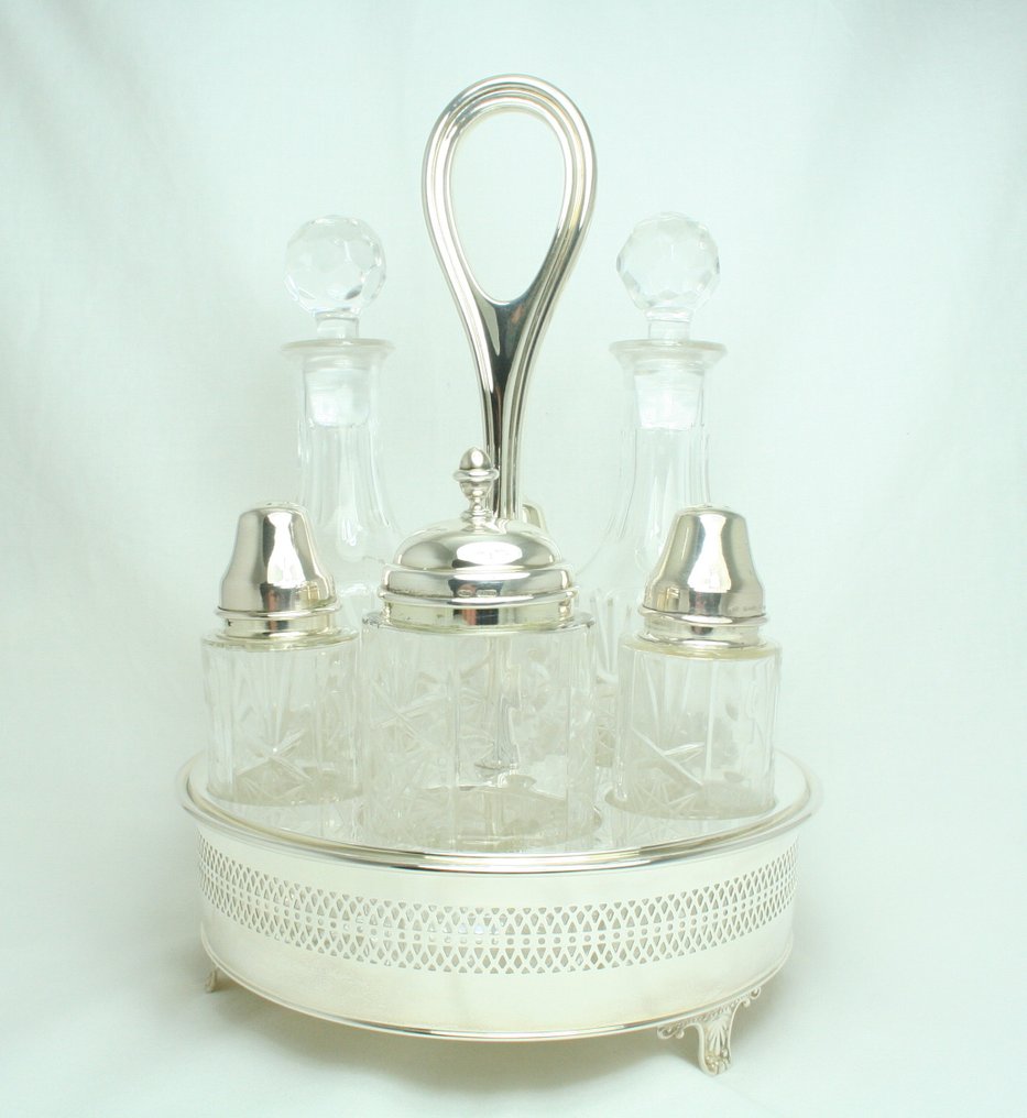 Greggio - Menage (7) - .800 Silber - Gewürzhalter-Set #1.0