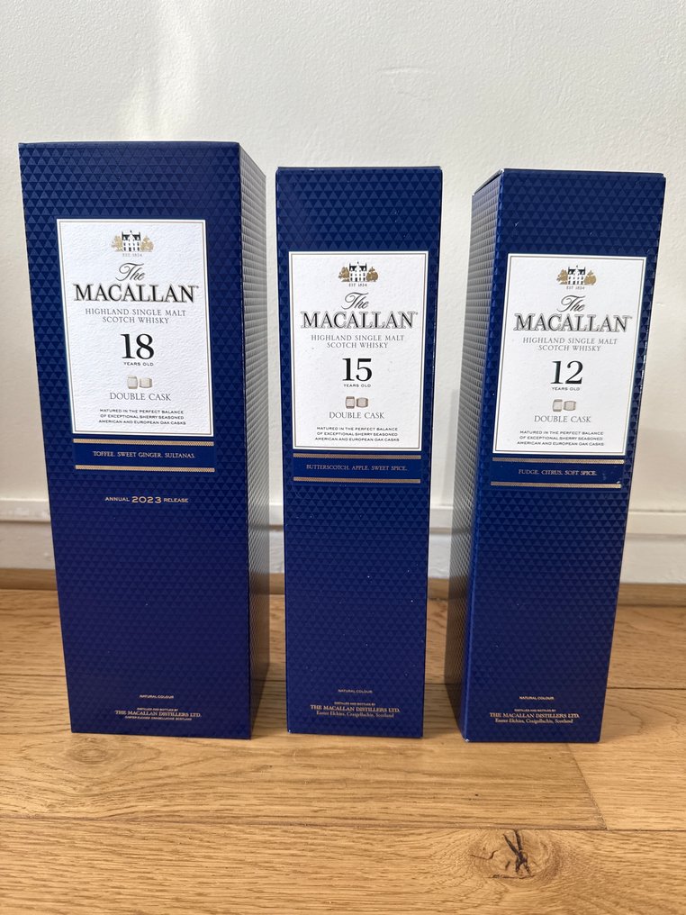 Macallan 18yo - 15yo - 12yo Double Cask  - 70cl - 3 bottles #1.0