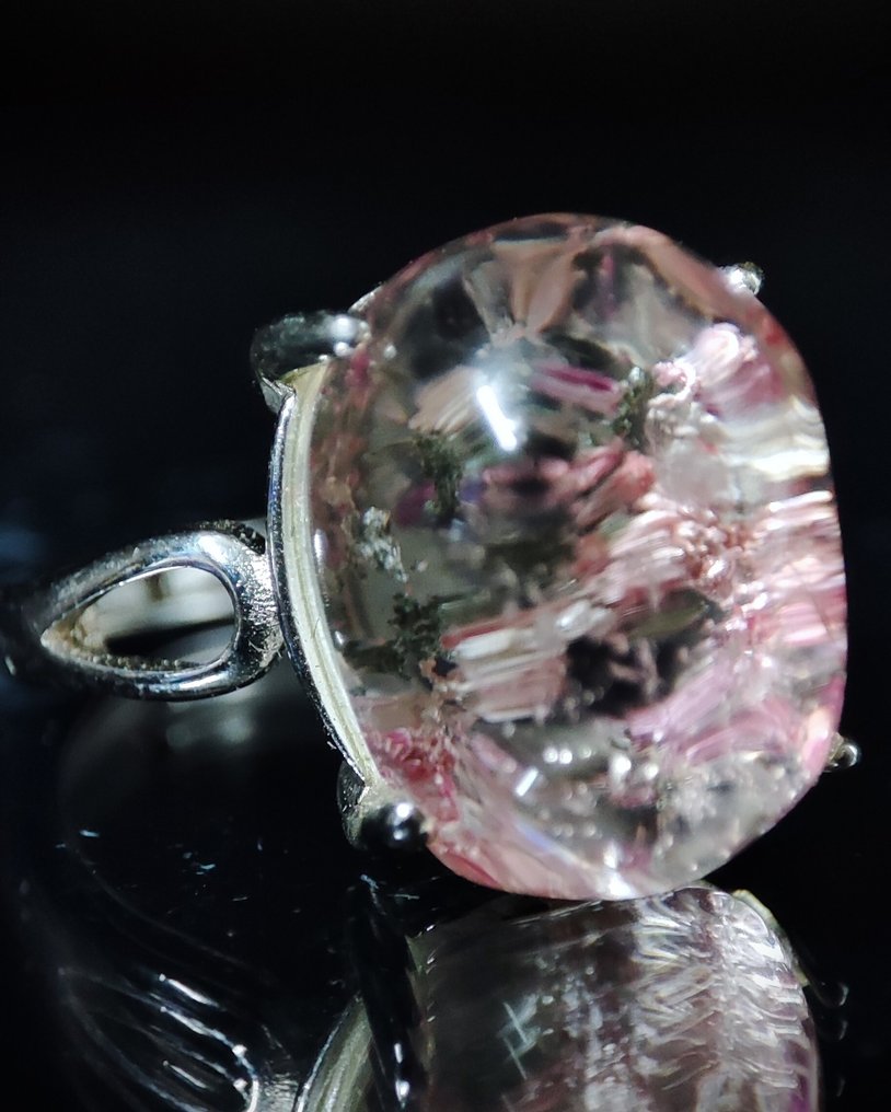 Πολύ όμορκο σπάνιο φυσικό κρύσταλλο φάντασμα χαλαζίας δαχτυλίδι από ασήμι 925 με δωρεάν αποστολή - Δαχτυλίδι #1.0