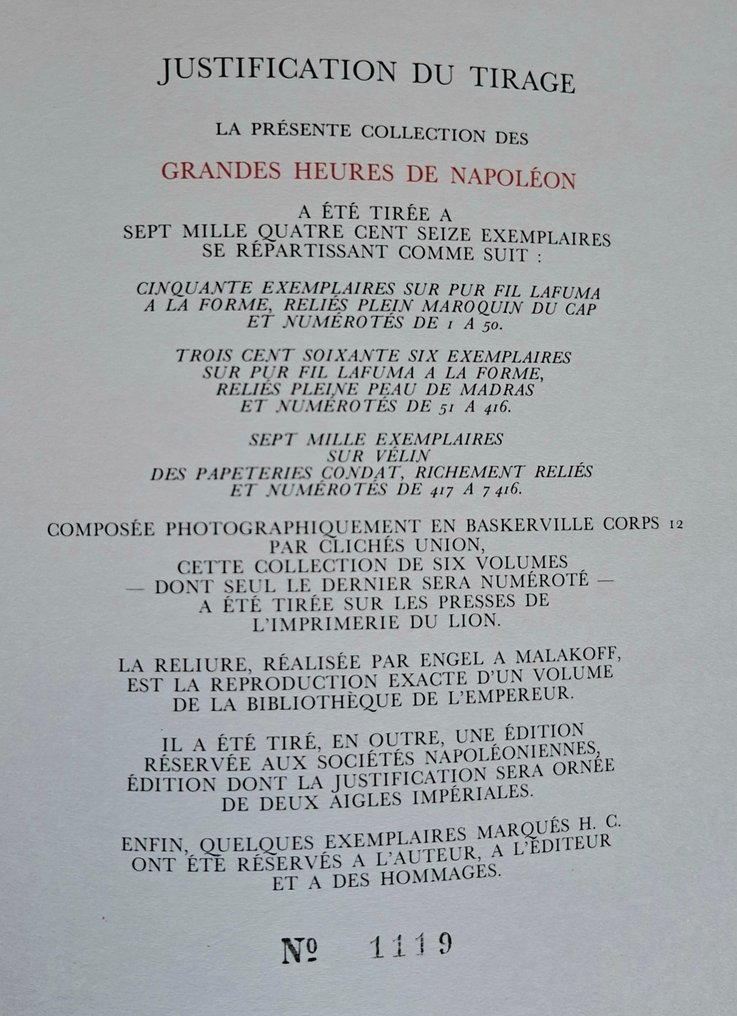 André Castelot - Les Grandes Heures de Napoléon (Edition spéciale numérotée) - 1965 #4.3