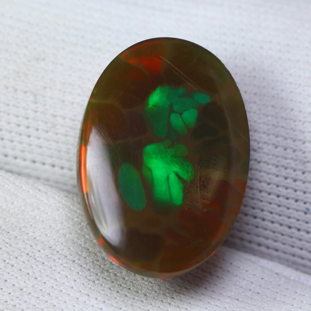 没有保留价 灰色 蛋白石 - 7.44 ct - 国际宝石研究院(IGI) - 精彩的色彩变幻 #1.0