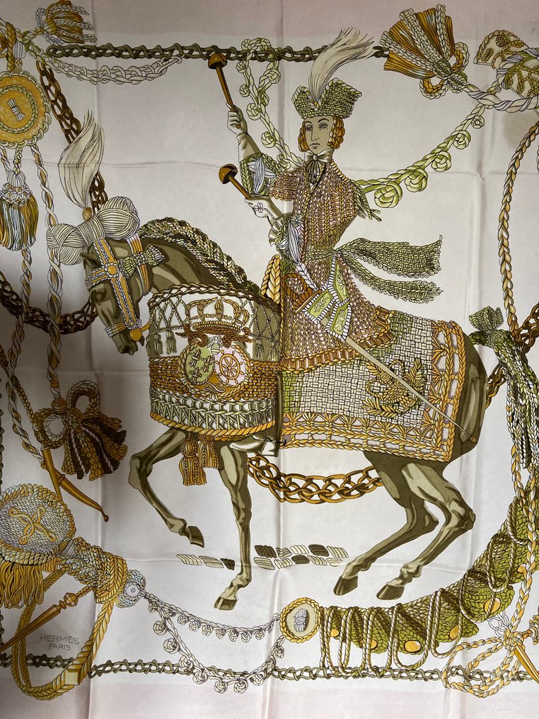 Hermès - " Le Timbalier” by Françoise Héron 1961 Original Issue - Halstuch #2.1