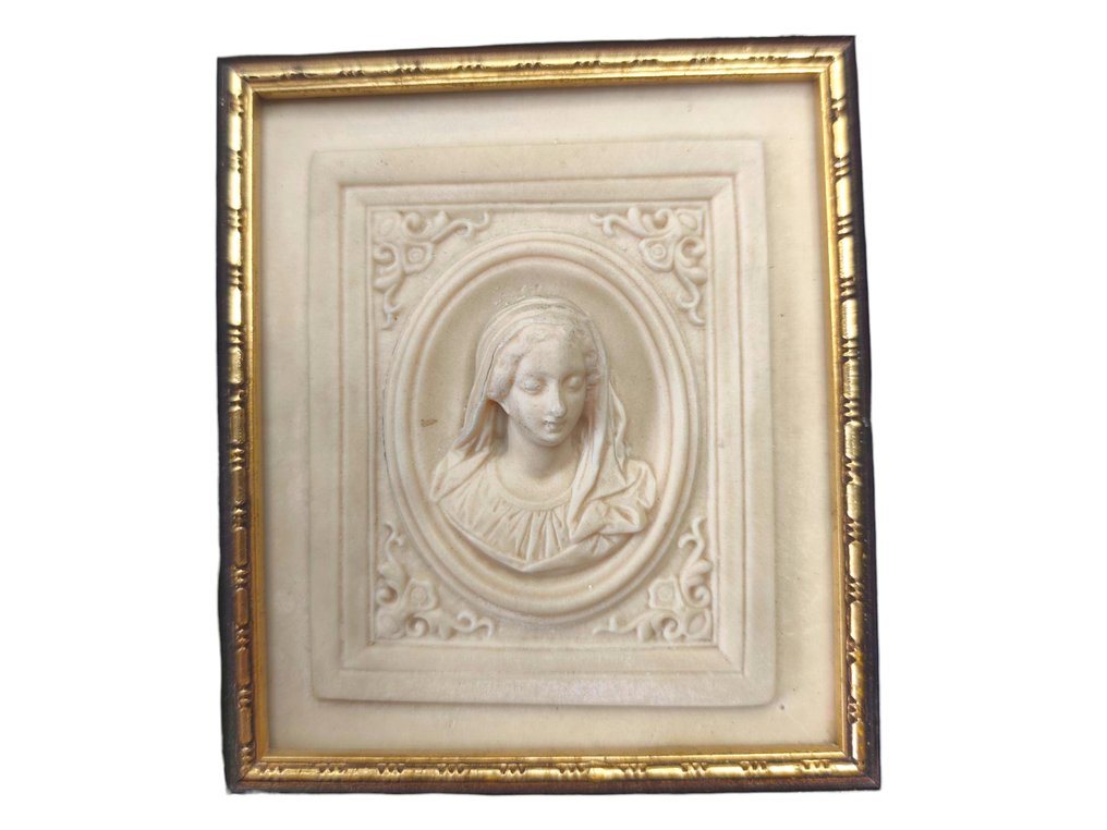 Devotional ornate frame - Virgin Mary - Wood, Calcite - 1920-1930 #1.0