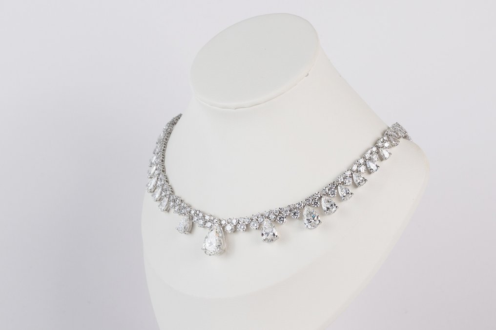 项链 - 14K包金 白金 -  36.36ct. tw. 钻石 (实验室培育) - 钻石 #3.2