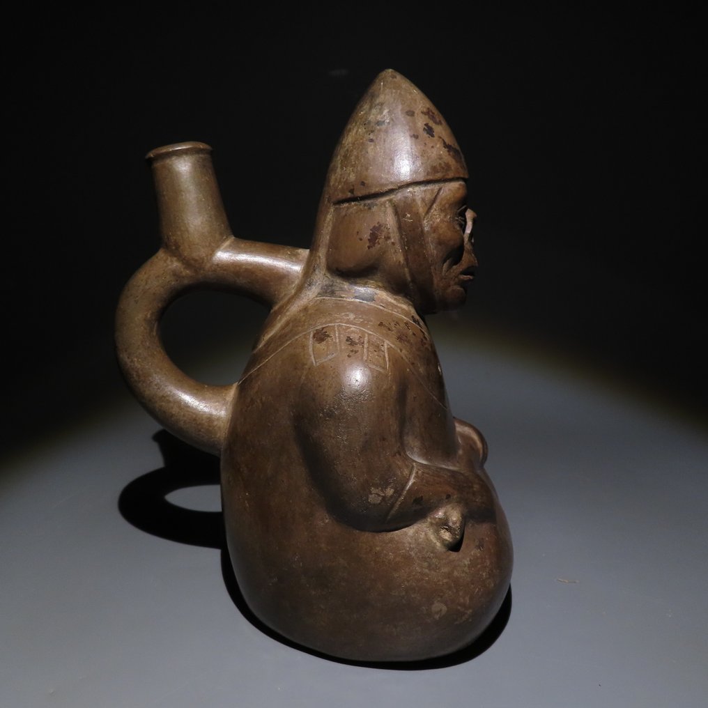 莫切,秘鲁 Terracotta Huaco。公元100-750年。高19厘米。西班牙进口许可证。 #4.3