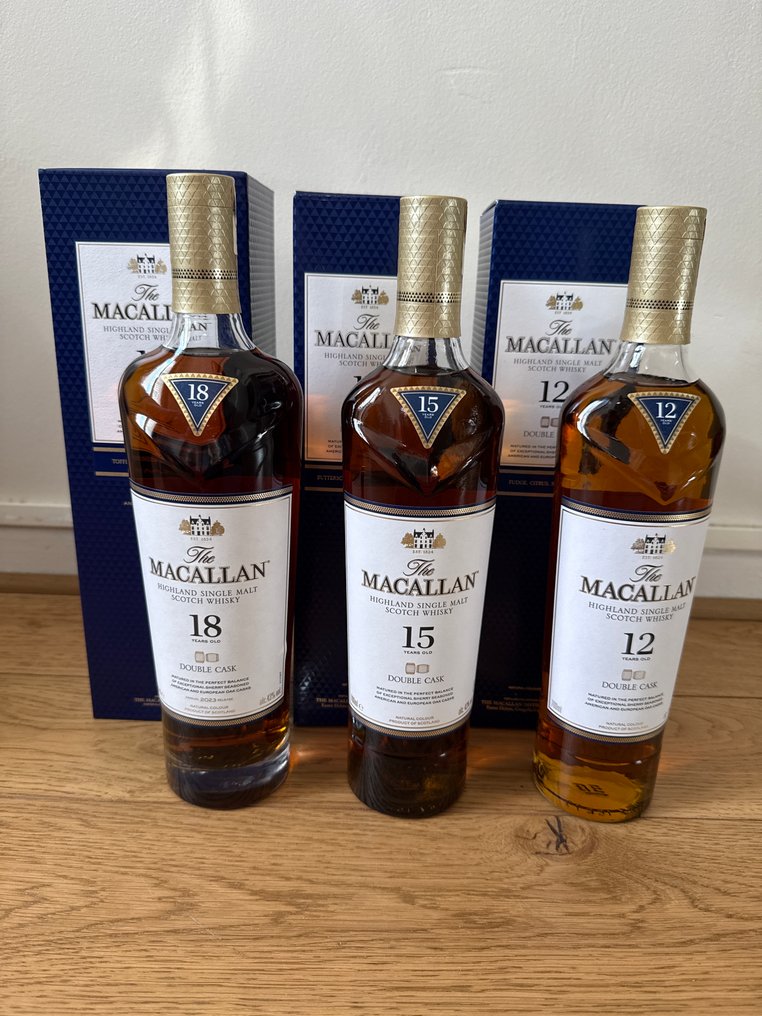 Macallan 18yo - 15yo - 12yo Double Cask  - 70cl - 3 bottles #1.0