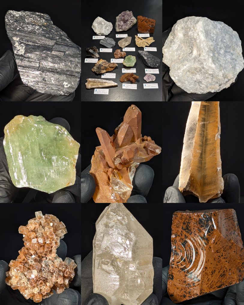 2,550千克 - 矿物收藏品 – 紫水晶、烟水晶、结晶石英、碧玺、白云石、滑石 標本 - 高度: 112 mm - 闊度: 50 mm- 2550 g - (14) #1.0