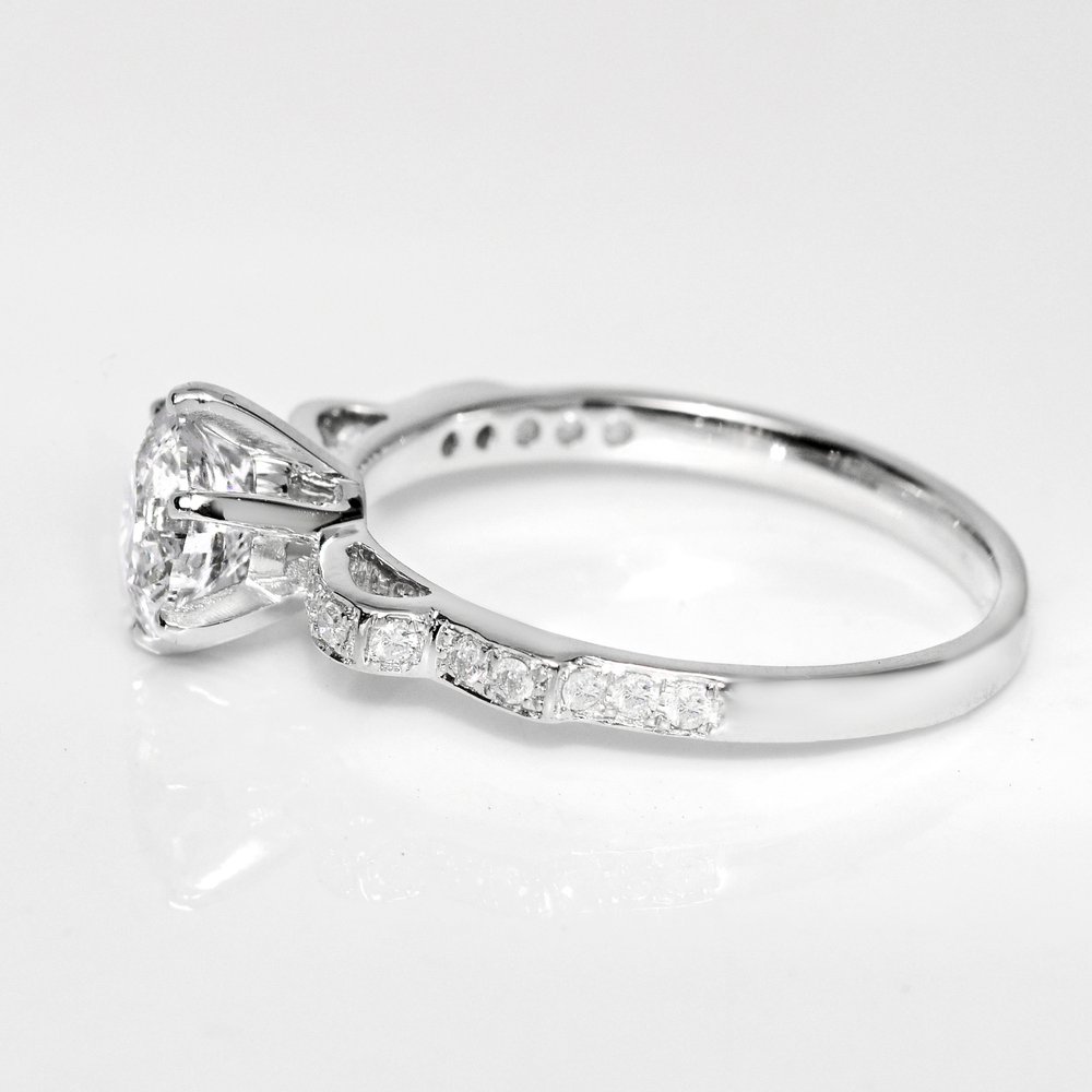 沒有保留價 - 戒指 - 18 克拉 白金, IGI 1.00 克拉 2EX G 无瑕 FL -  1.20ct. tw. 鉆石 (天然) - 鉆石 #4.3