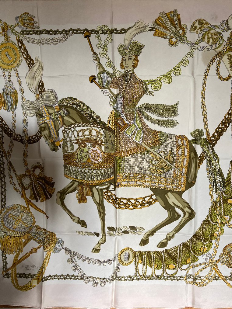 Hermès - " Le Timbalier” by Françoise Héron 1961 Original Issue - Halstuch #1.0