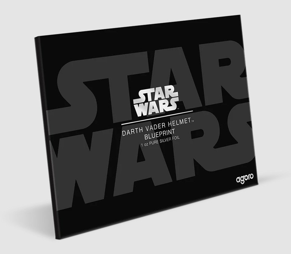 Niue. 2 Dollars 2025 – Star Wars – Darth Vader Helmet Blueprint Foil – 1 oz Silver Coin .999 – Proof Colorized #3.2