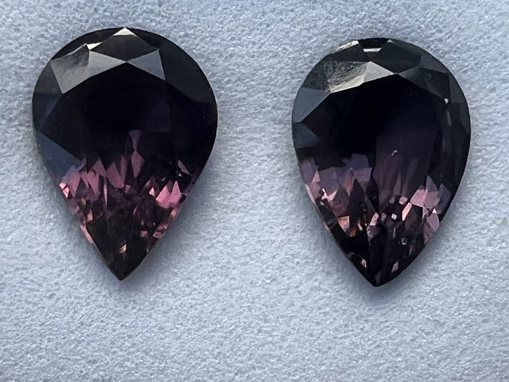 2 pcs Roz, Purpuriu Spinel - 2.03 ct - ALGT (Laboratorul pentru testarea pietrelor prețioase din Anvers) - Roz profund, purpuriu-rozaliu #2.1