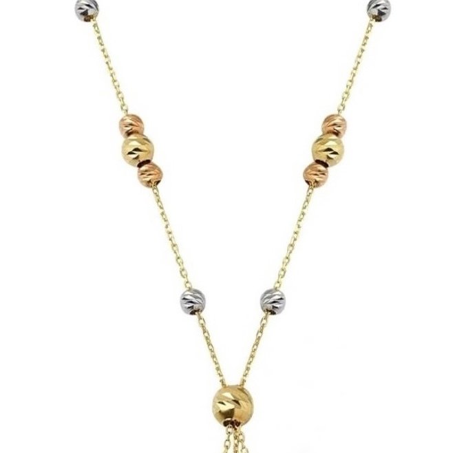 Handmade - Kaulakoru - 14 kt. Keltakulta - Y Model Colourful Dorika #1.0