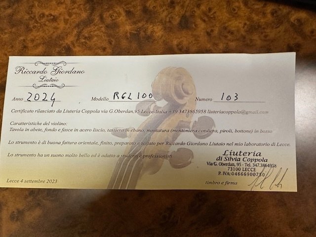 Riccardo Giordano Liutaio - RGL 100 -  - 小提琴 #4.3