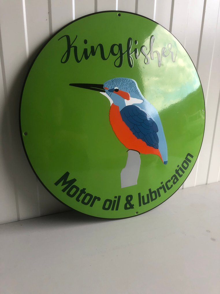 Kingfisher Motor oil & lubrication enamel Sign - Enamel sign - Email #1.0