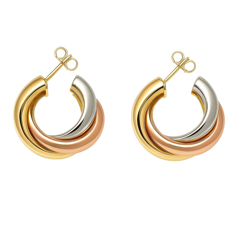 Boucles d'oreilles - 18 carats Or jaune, Or blanc, Or rose #4.3