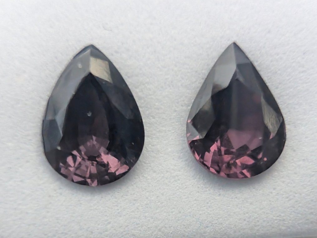 2 pcs Roz, Purpuriu Spinel - 2.03 ct - ALGT (Laboratorul pentru testarea pietrelor prețioase din Anvers) - Roz profund, purpuriu-rozaliu #1.0