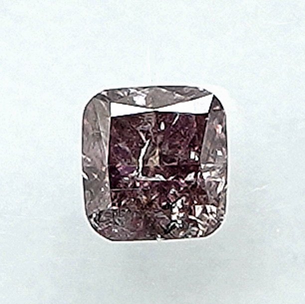 1 pcs 钻石 (天然色彩的) - 0.16 ct - 枕形 - Fancy 稍帶紫色的 粉红色 - I2 内含二级 - 国际宝石研究院(IGI) #1.0